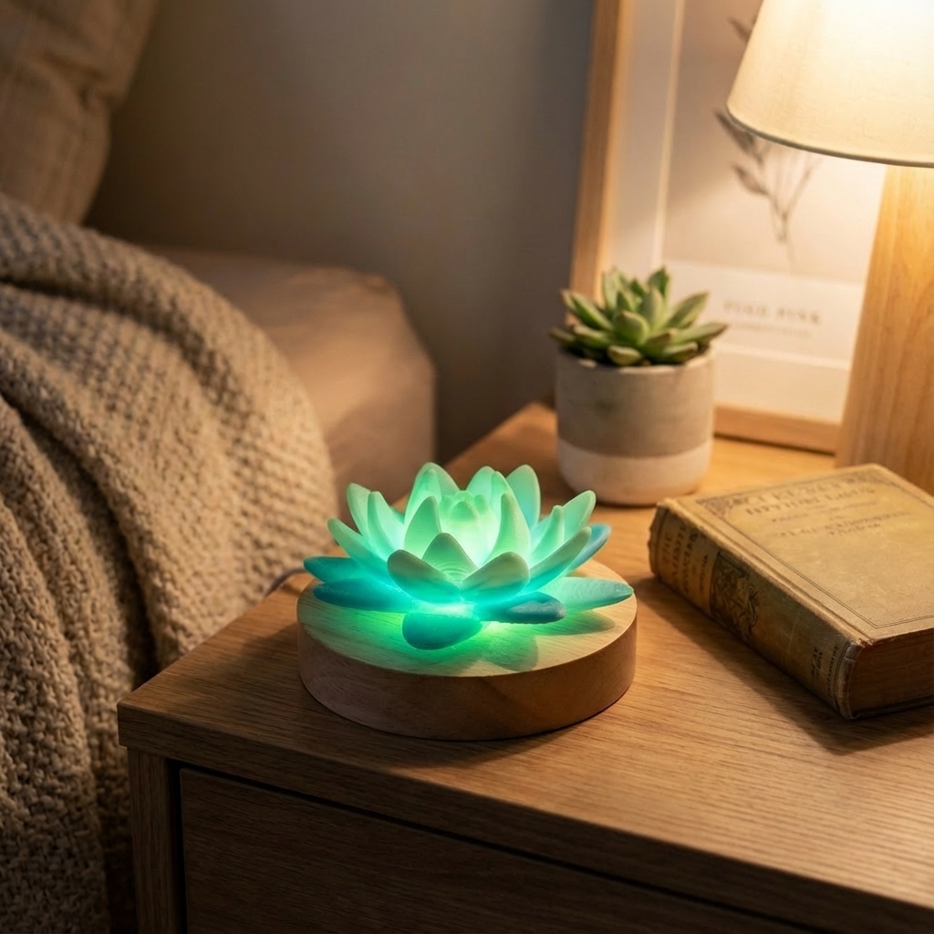 Lotus lamp symbolizing spiritual awakening