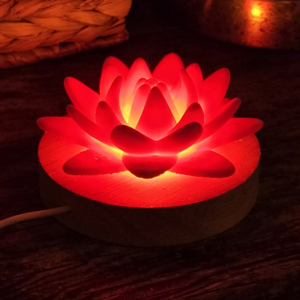 Rose Glow lamp glowing